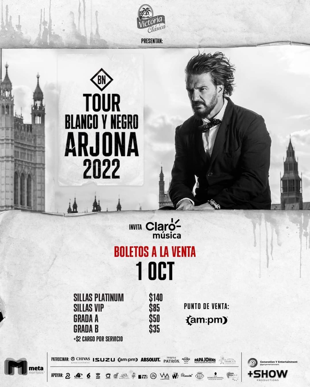 ¡La espera terminó! Ya están a la venta los boletos para el concierto de Ricardo Arjona