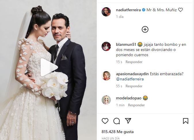 Marc Anthony y Nadia Ferreira se presentan como los Muñiz