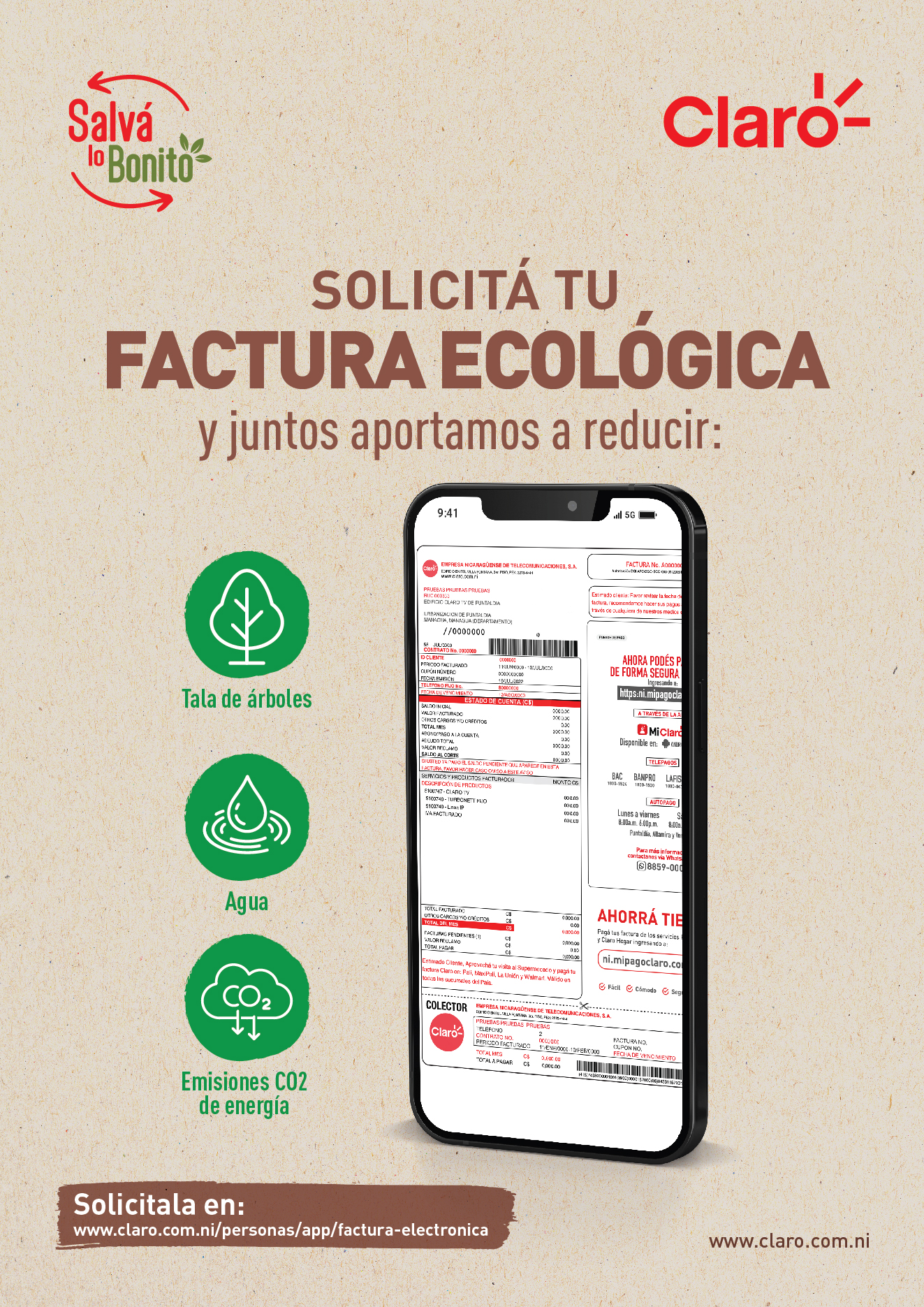 Claro invita a proteger al medio ambiente
