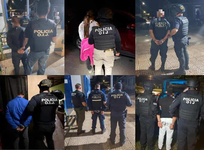 Policías ticos capturados por integrar red criminal que asaltaba a nicaragüenses en la frontera