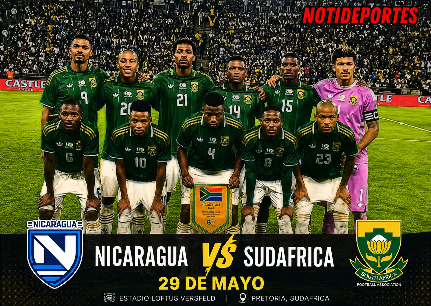 Sudáfrica vs Nicaragua previo al Mundial