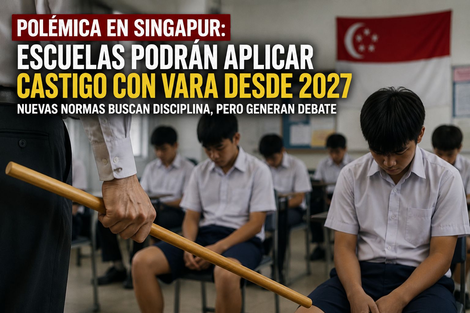 Singapur aplicará castigo con vara en escuelas 