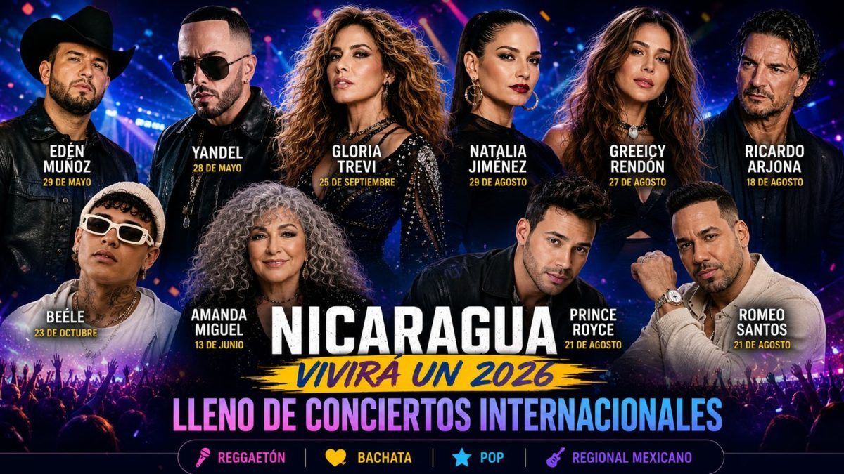Nicaragua se llenará de conciertos internacionales en 2026